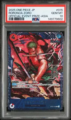 PSA 10 Zoro ST21-015 Flagship Battle 2025 Top 8 Prize ONE PIECE Card Japanese - Image 1