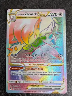 Pokemon TCG Hisuian Zoroark VSTAR Rainbow Lost Origin 203/196 Secret Rare Card - Image 1