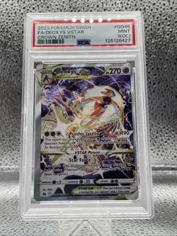 Pokemon Deoxys VStar GG46/GG70 Psa 9 Miscut ERROR Card - Image 1