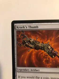 KRARK'S THUMB - Mirrodin #190, Rare Artifact, flip two coins and ignore one !! - Image 2