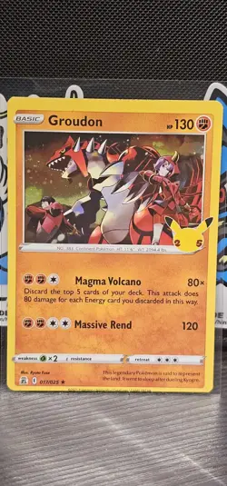 Pokemon TCG Groudon Celebrations 017/025 Holo Holo Rare - Miscut Error - Image 1