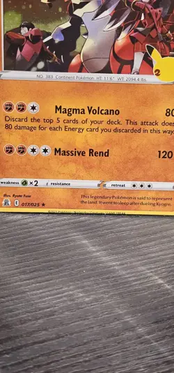 Pokemon TCG Groudon Celebrations 017/025 Holo Holo Rare - Miscut Error - Image 2