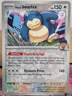 HOP'S SNORLAX 117/159 RARE JOURNEY TOGETHER POKEMON REVERSE HOLO NM - Image 1