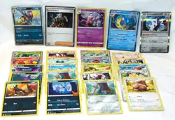 Pokemon Card Lot C 25 Total Cards 5 Holo Cards Most are Very Near Mint - Image 1