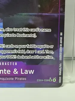 One Piece TCG Rosinante and Law The Azure Seas Seven EB04-038 Super Rare ALT ART - Image 3