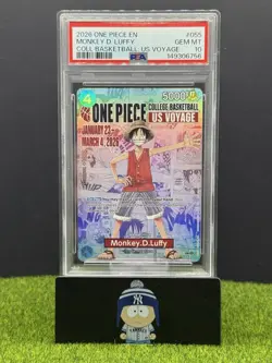 2026 One Piece Monkey D Luffy College Basketball US Voyage PSA 10 #EN P-055 - Image 1