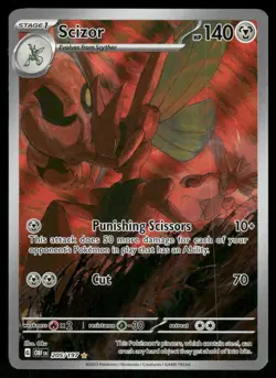 Pokemon Cards Scizor 205/197 Obsidian Flames Illustration Rare NM - Image 1
