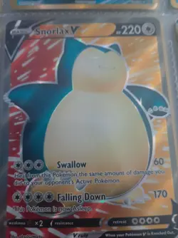 Snorlax v Full Art Holo Ultra Rare Card 197/202 Sword & Shield Base Set - Image 1