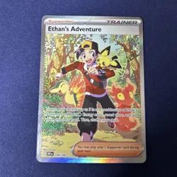 Pokemon TCG Destined Rivals Ethan's Adventure Full Art Trainer Card 236/182 Sir - Image 1