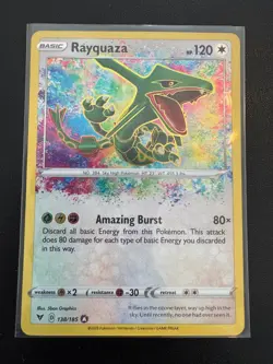 Rayquaza AMAZING RARE card 138/185 Sword & Shield Vivid Voltage 2020 Pokemon TCG - Image 1
