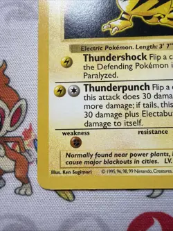 Electabuzz 20/102 Shadowless Base Set Pokemon Card 1999 Lightly Played + - Image 5