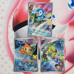 Piplup 042 + Chimchar 041 + Turtwig 040 - First Partner Pokemon Cards - #L55 - Image 1
