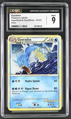CGC 9 MINT Gyarados 2010 HeartGold & SoulSilver 4/123 Holo Pokemon Card - Image 1