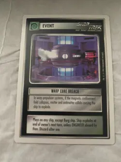 Star Trek CCG 1E WB95 WARP CORE BREACH Rare Card NEVER PLAYED - Image 1