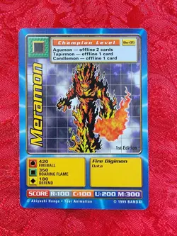 Bandai Digimon Trading Card Series 1 Meramon Bo-05 1st Edition - Image 1
