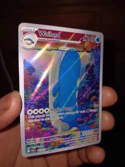Pokemon TCG Wailord 162/159 Journey Together Illustration Rare Holo Card - Image 1