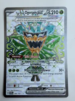 Pokemon TCG Card Teal Mask Ogerpon EX #190/167 Ultra Rare Twilight Masquerade - Image 1