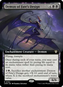 MTG Demon of Fate's Design - Foil - Extended Art, NM-Mint, English Commander Mas - Image 1