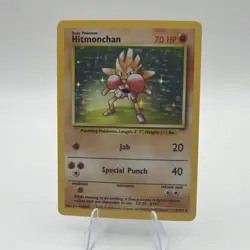Pokemon TCG Hitmonchan Base Set 7/102 Holo 1999-2000 Wizards Base Set Copyright - Image 1
