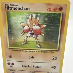Pokemon TCG Hitmonchan Base Set 7/102 Holo 1999-2000 Wizards Base Set Copyright - Image 2
