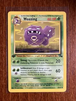 [NM] 1999 Pokemon Fossil Weezing 1st Edition #45/62 Uncommon - Image 1