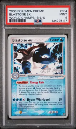 Blastoise EX 104 B-l-s World Championships Promo Pokemon PSA 9 - Image 1