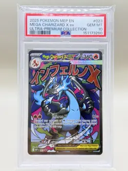 2025 POKEMON MEP PROMO ULTRA PREMIUM COLLECTION #023 MEGA CHARIZARD X EX PSA 10 - Image 1
