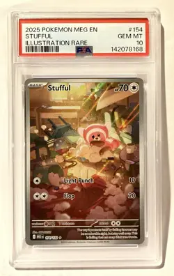 💎 2025 Pokemon MEG EN Mega Evolution Stufful 154 Illustration Rare PSA 10 💎 - Image 1