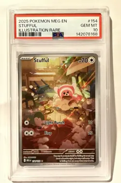 💎 2025 Pokemon MEG EN Mega Evolution Stufful 154 Illustration Rare PSA 10 💎 - Image 2