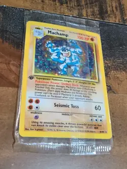 SEALED Pokemon Machamp 008/102 Deck Exclusives Holo Rare 1st Edition 100 HP 1999 - Image 1