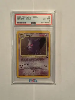 Pokemon TCG Fossil Gengar Holo Rare Card 5/62 PSA 8 NM-MT US Seller - Image 1