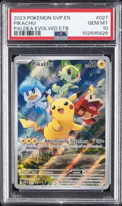 2023 POKEMON SVP EN-SV BLACK STAR PROMO #027 PIKACHU PSA 10 - Image 1