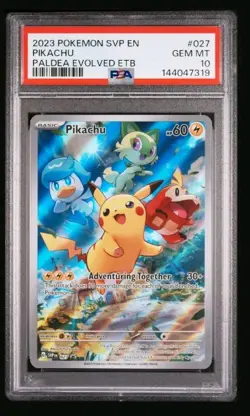Pokemon Pikachu #027 Scarlet & Violet Promo Holo PSA 10 English Paldea Evolved - Image 1