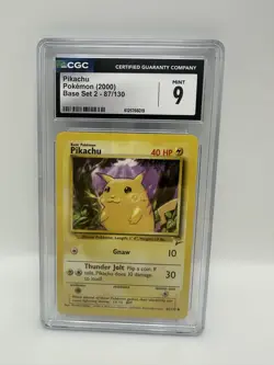 Pokemon Pikachu TCG Base Set 2#87/130 Vintage Yellow Cheeks - CGC 9 - Image 1