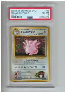 1998 Pokemon Japanese Gym Erika's Clefable Holo No. 036 PSA 8 NM-MT - Image 1