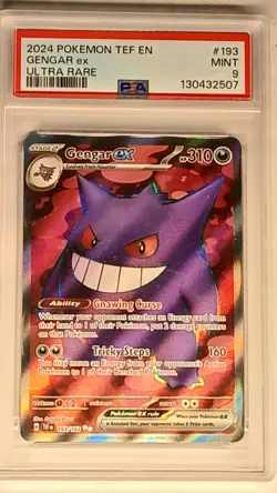 Pokemon TCG Gengar ex 193/162 SV05 Temporal Forces Ultra Rare Holo PSA 9 2024 - Image 1