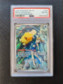 Pokemon TCG Misty's Psyduck Destined Rivals 193 Illustration Rare PSA 8 NM - MT - Image 1
