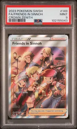 2023 Pokemon Crown Zenith # 149 Full Art Friends In Sinnoh PSA 9 MINT Free Ship! - Image 1