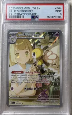 2025 POKEMON JTG EN-JOURNEY TOGETHER ILLUSTRATION RARE LILLIE'S RIBOMBEE PSA 9 - Image 1