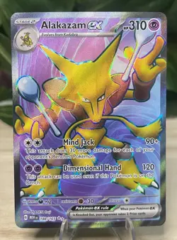 Alakazam ex 188/165 Full Art Ultra Rare 151 English Pokemon Card NM+ - Image 1