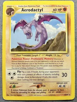 Pokemon TCG Aerodactyl 15/64 Neo Revelation Unlimited Rare Non-Holo Card LP - Image 1