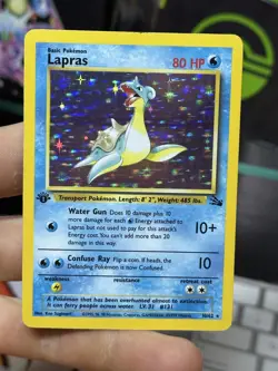 1st Edition Lapras 10/62 Fossil 1999 Holo Rare WOTC Pokemon Card TCG - Image 3