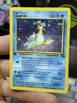 1st Edition Lapras 10/62 Fossil 1999 Holo Rare WOTC Pokemon Card TCG - Image 4
