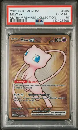 2023 Pokemon Mew ex Full Art 151 UPC Gold Metal Promo Card 205/165 PSA 10 GEM MT - Image 1