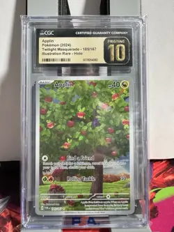 CGC Pristine 10 Applin 185/167 Twilight Masquerade Illustration Rare Holo Card - Image 1
