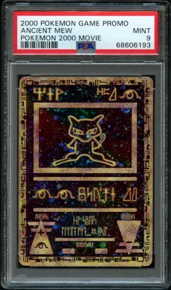 Pokemon RARE 4 SWIRLS Double Holo Ancient Mew | PSA 9 Mint | Movie 2000 Promo - Image 1