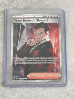 Team Rocket's Giovanni 225/182 Full Art Trainer NM Pokemon Card - Image 1
