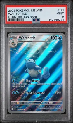 2023 POKEMON MEW EN-151 ILLUSTRATION RARE #171 WARTORTLE PSA 9 - Image 1
