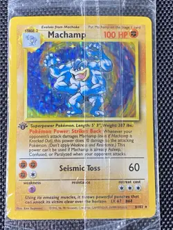 Machamp 1st Edition Base Set Holo 8/102 SEALED Promo WOTC 1999 Pokemon Card LP - Image 2