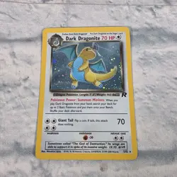 Pokemon TCG Dark Dragonite Team Rocket 5/82 Holo Rare MP - Image 1